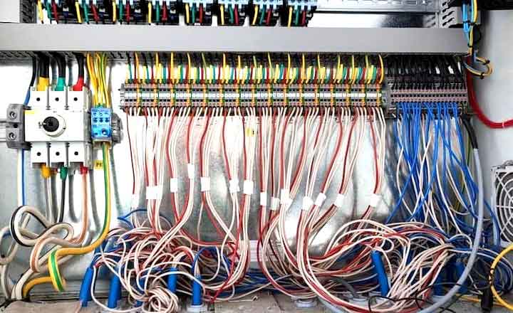 distribution board and electrical panel wiring with building wires