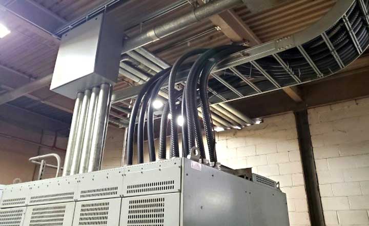 industrial electrical installation using PVC insulated cables