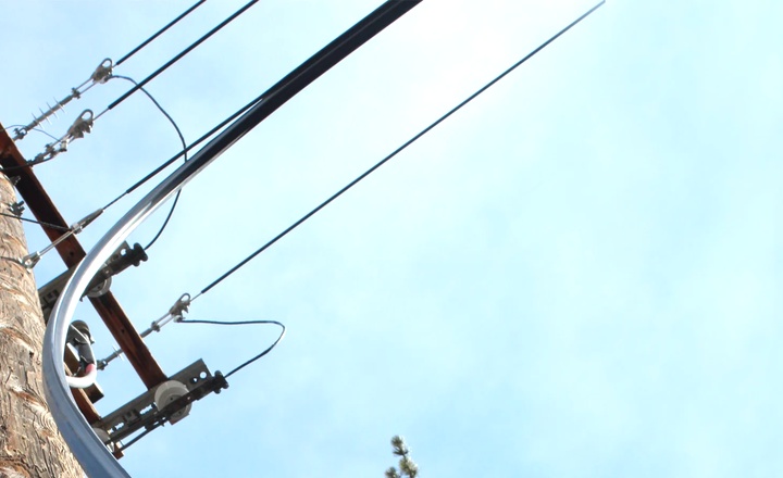 industrial park power supply with overhead ABC cable