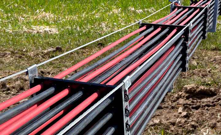 renewable energy project with medium voltage cable connection