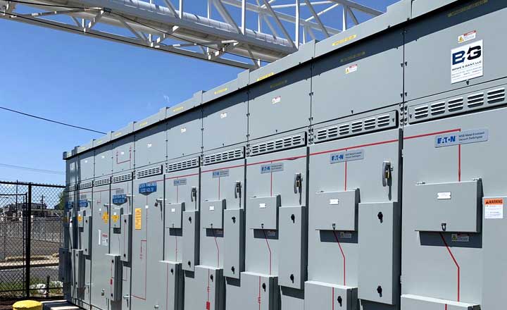 utility power distribution network with medium voltage cable installation