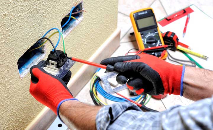 residential electrical installation with building wires